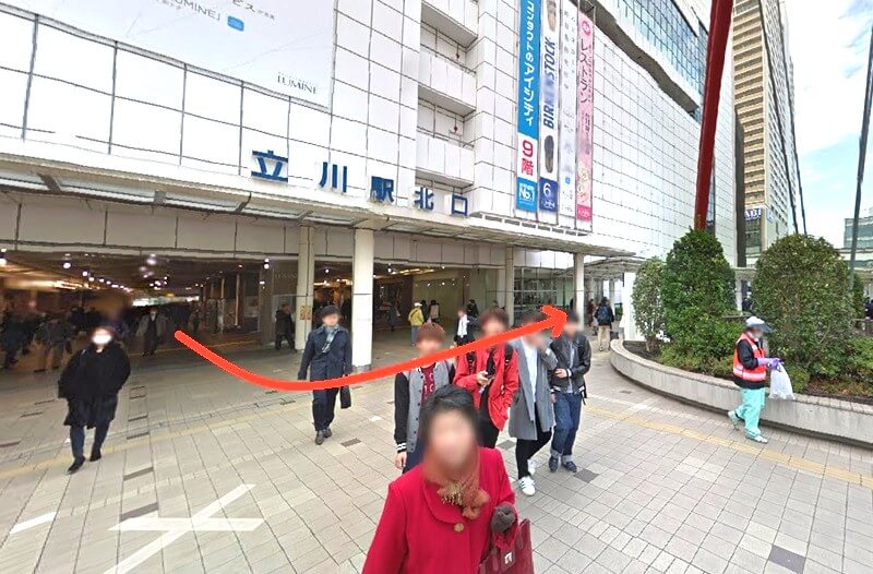 RIZAP（ライザップ）立川店までの徒歩経路