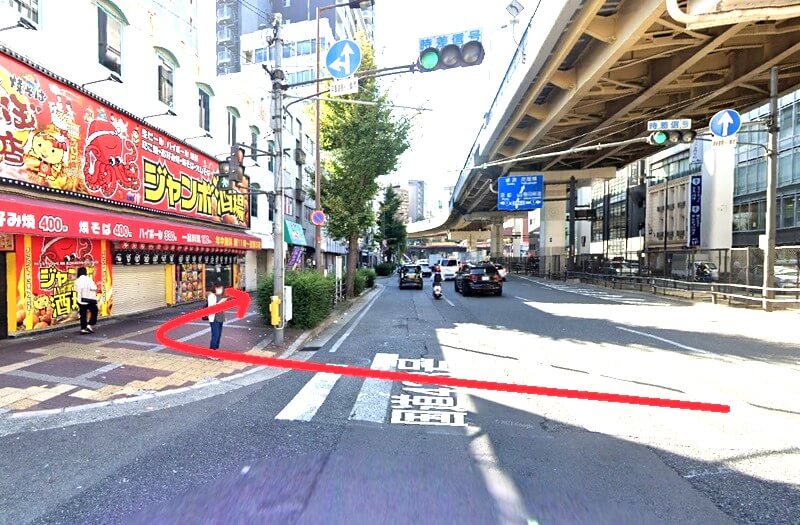 RIZAP（ライザップ）梅田店までの徒歩経路