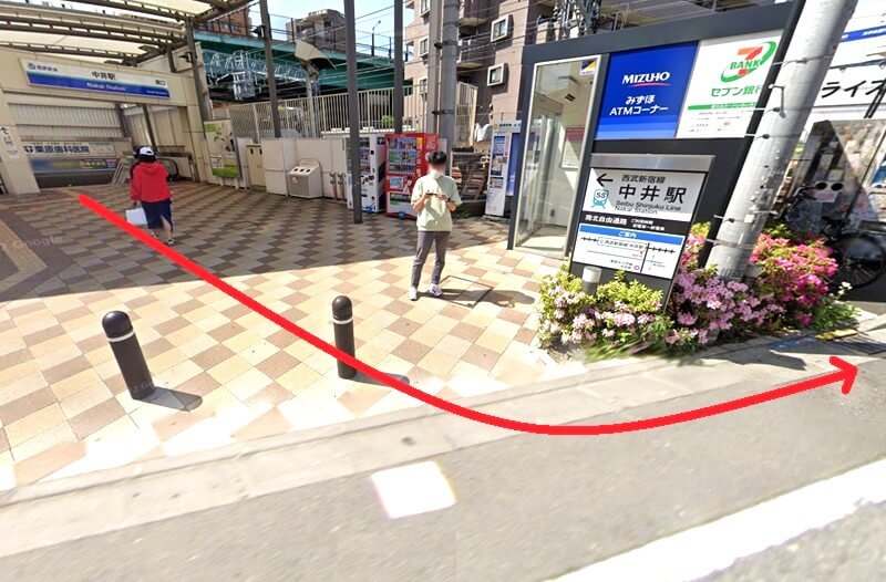 GOODLIFEGYM（グッドライフジム）中井駅前店までの徒歩経路