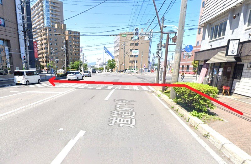 BEYOND（ビヨンド）函館店までの徒歩経路