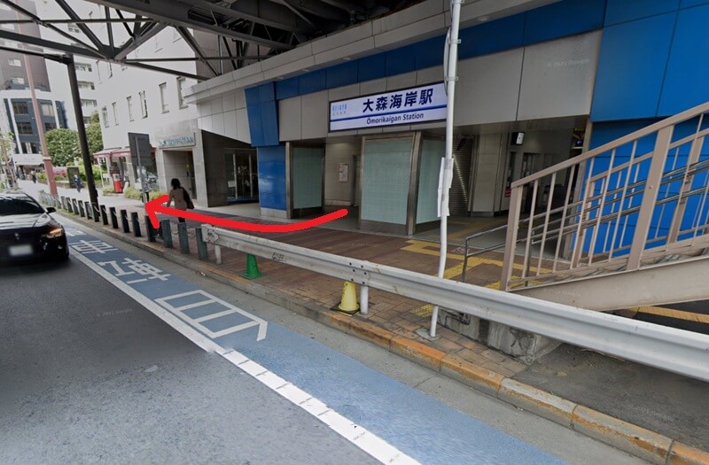 BEYOND（ビヨンド）大森海岸店までの徒歩経路