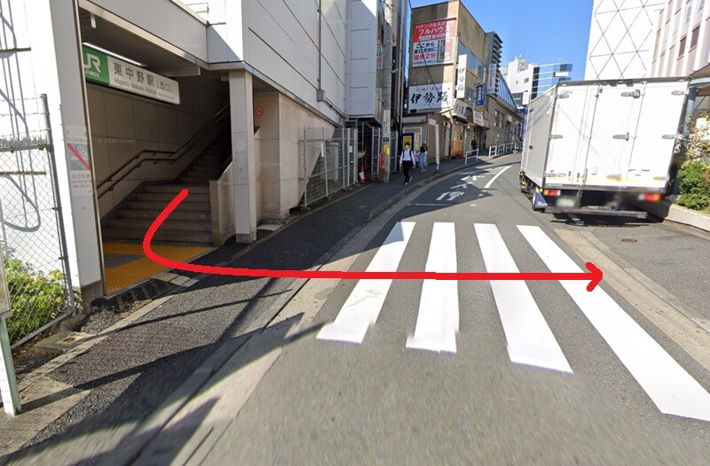 サスティナ 東中野店・東中野ANNEX店までの徒歩経路