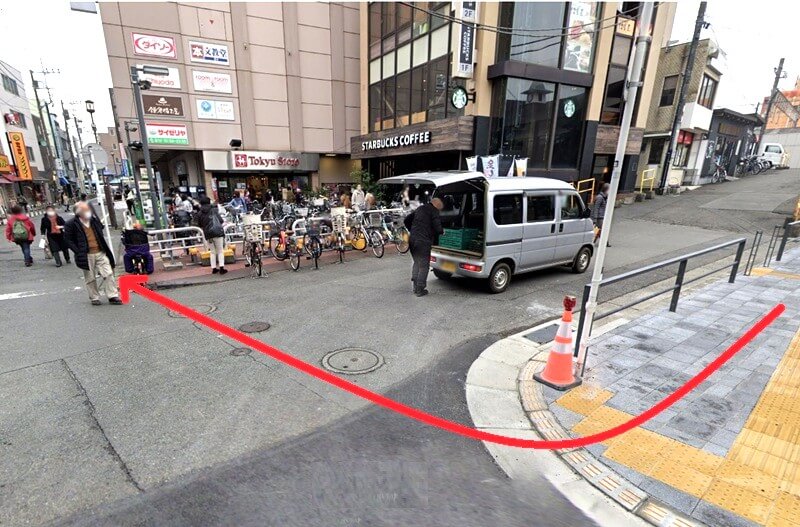 HPER（ハイパー）鎌倉店までの徒歩経路